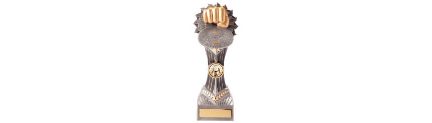 FALCON FIST MARTIAL ARTS RESIN TROPHY - 5 SIZES - 10.5CM - 24CM 